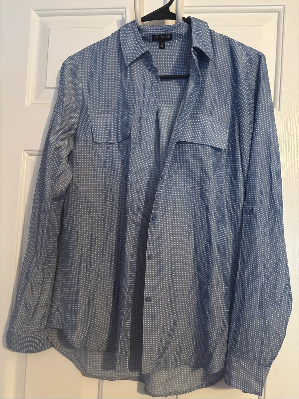 Express womens Light Blue Button-Up Shirt Jacket